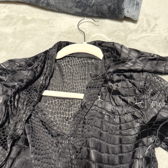 Versace Black Textured Women's Top - Picture 3 of 4